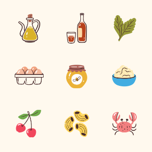 Colorful Food Ingredients - 314 icons