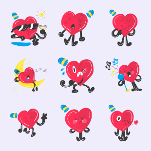 20 hearts Sticker