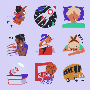 Back to school stickers collection