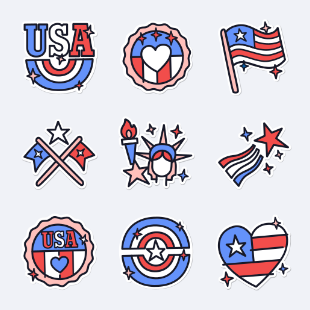 July 4th stickers